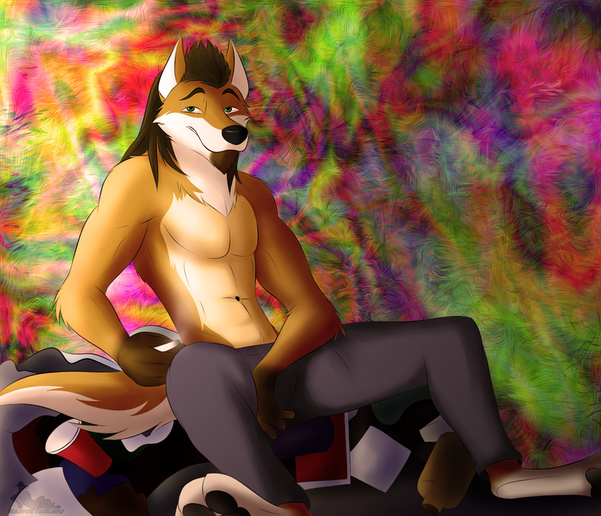 anthro bundadingy canine dingo dog drugs gangstaguru male mammal psychedelic stoned trippy