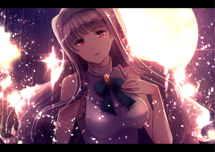 breasts hairband idolmaster idolmaster_(classic) idolmaster_2 ima_(lm_ew) long_hair medium_breasts parted_lips purple_eyes shijou_takane silver_hair solo