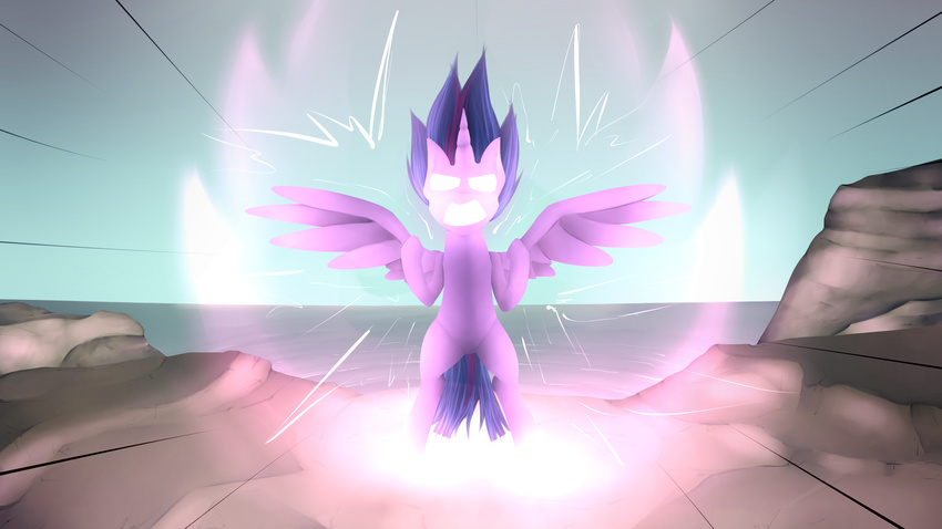 equine female friendship_is_magic horse mammal marsminer my_little_pony pony solo super_saiyan twilight_sparkle_(mlp)