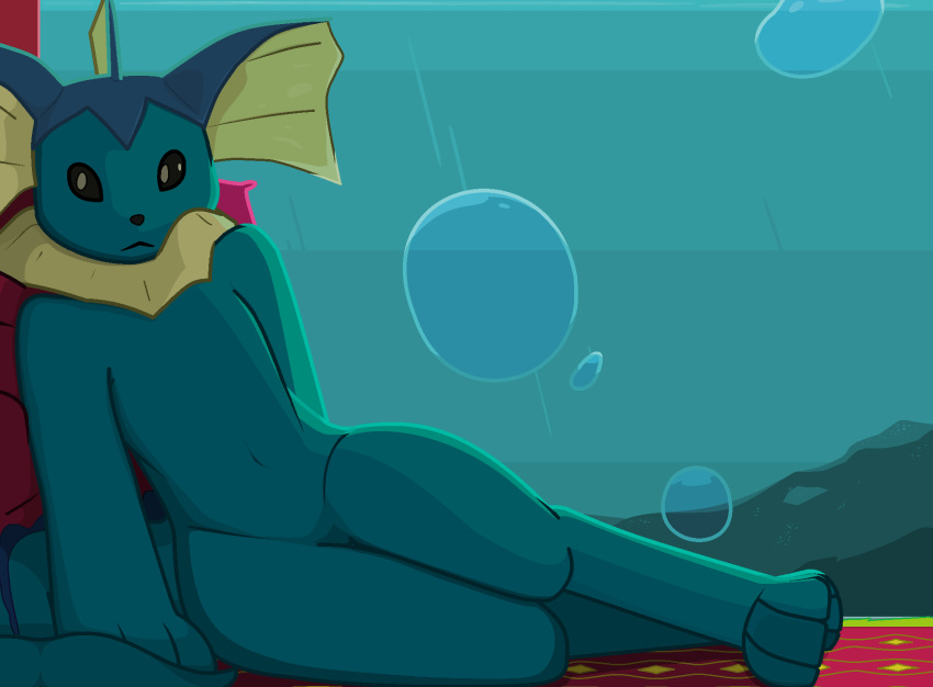 anthro bubble carpet eeveelution jaylen_the_meowstic nintendo nude pillow pok&eacute;mon pok&eacute;mon_(species) tagme underwater vaporeon video_games water