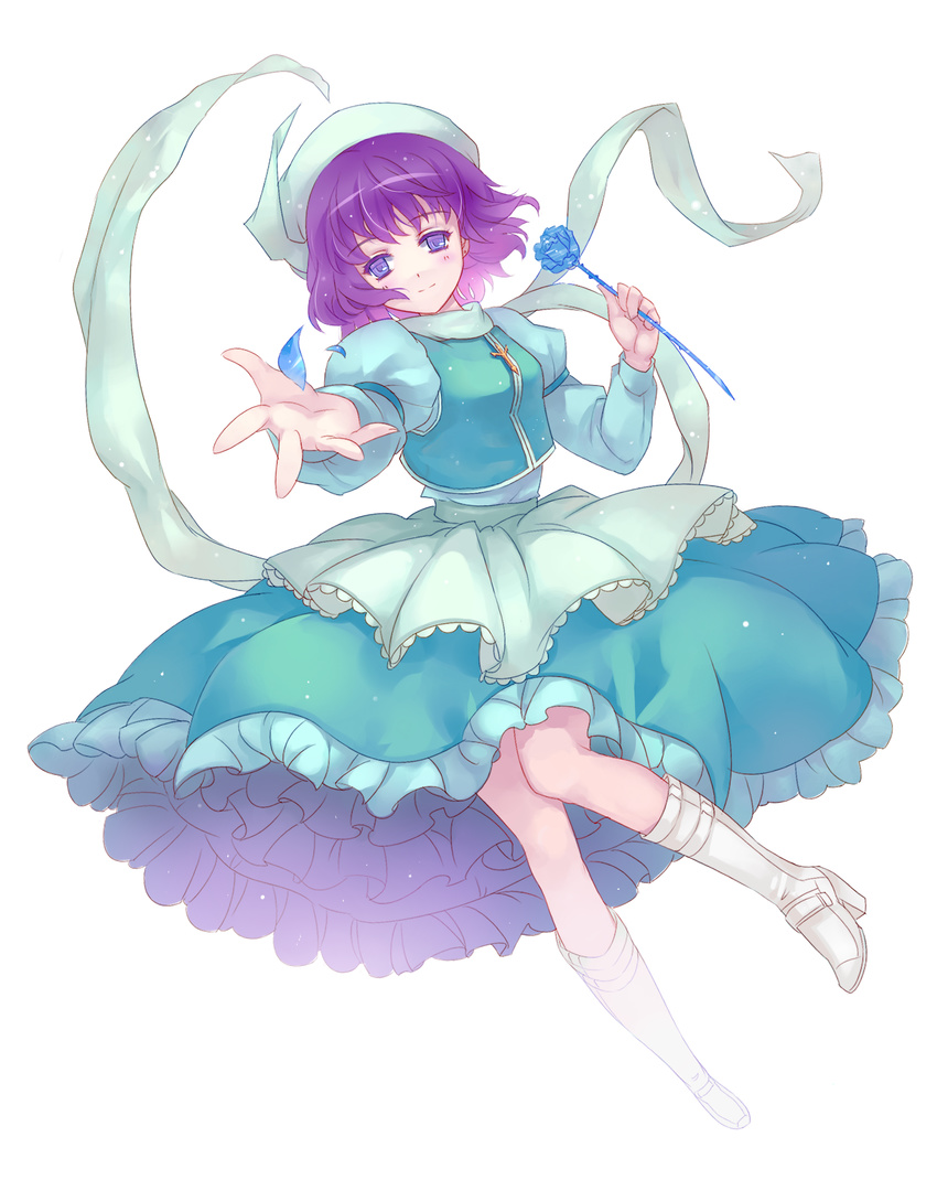 absurdres bad_id bad_pixiv_id full_body hat highres letty_whiterock purple_hair s.advent short_hair solo touhou transparent_background