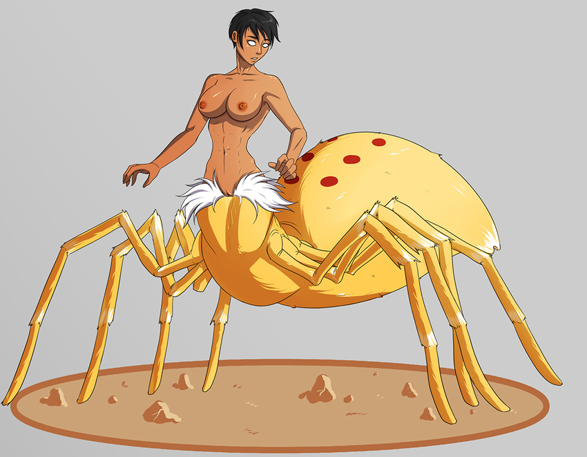 ada_carlia arachnid arthropod black_hair corruption dark_skin drider empty_eyes faux_drider hair nude oo_sebastian_oo pussy pussy_juice spider transformation