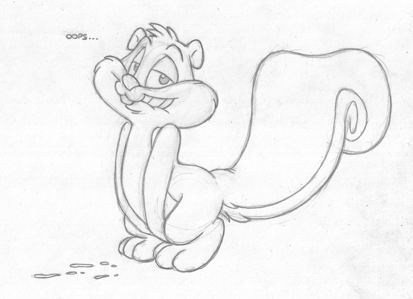 animaniacs anthro barefoot biting_lip buckteeth covering covering_crotch covering_self cub cum cum_on_ground english_text front_view greyscale looking_at_viewer male mammal mizzyam monochrome naughty_face nude pencil_(artwork) rodent sheepish skippy_squirrel solo squirrel standing teeth text traditional_media_(artwork) young