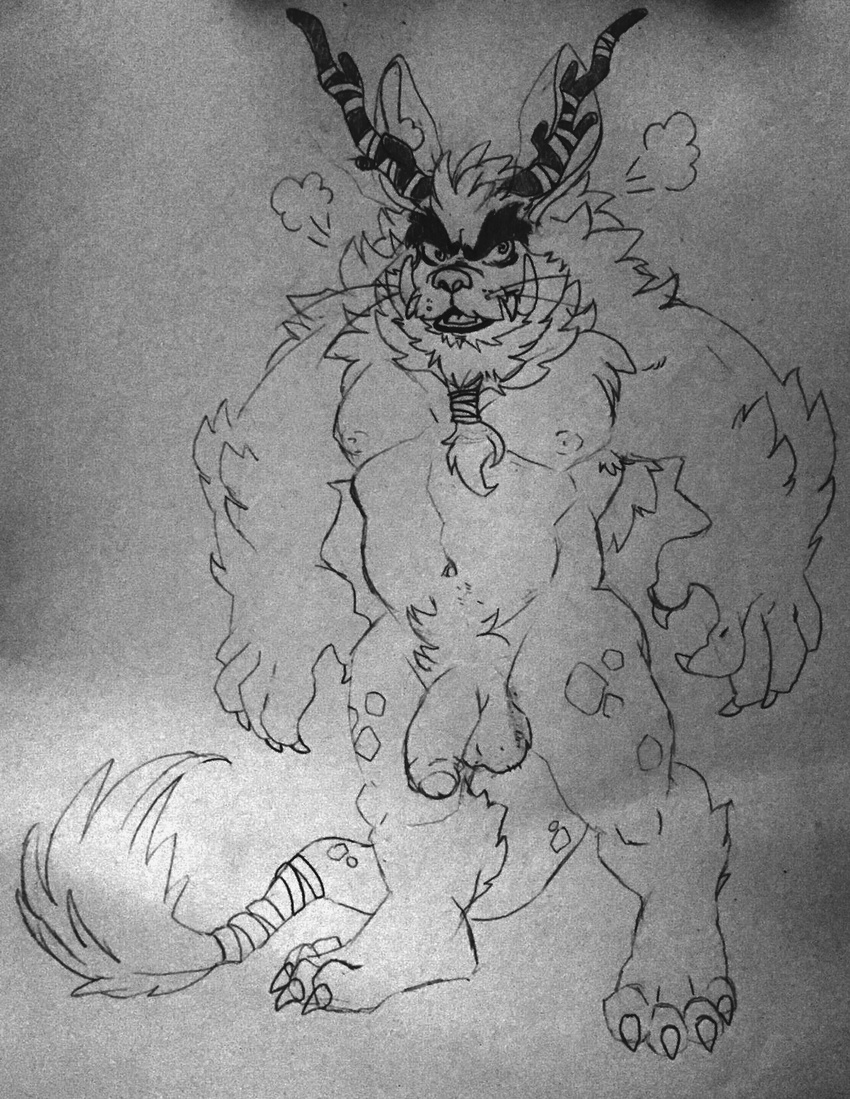 anthro away balls beard celestial cum cum_on_face everbeast facial_hair flaccid front_view game_(disambiguation) hair hi horn humanoid mammal minecraft monochrome monster moobs musclegut navel nipples nude partially pencil penis res retracted sketch standing traditional_media_(artwork) tusks uncut video_games view