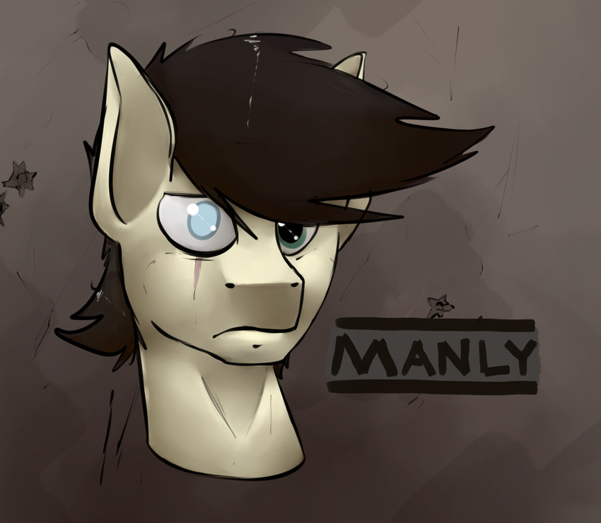 blind equine eye_scar fan_character headshot_portrait heterochromia horse looking_at_viewer male mammal manly marsminer my_little_pony pone_keith pony portrait scar solo