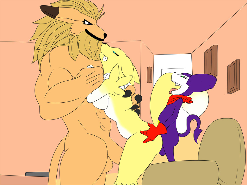 breasts digimon female impmon invalid_tag leomon male muscular penetration penis renamon smoaer