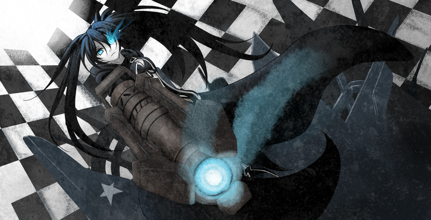 black_hair black_rock_shooter blue_eyes great kuroi_mato long_hair twintails