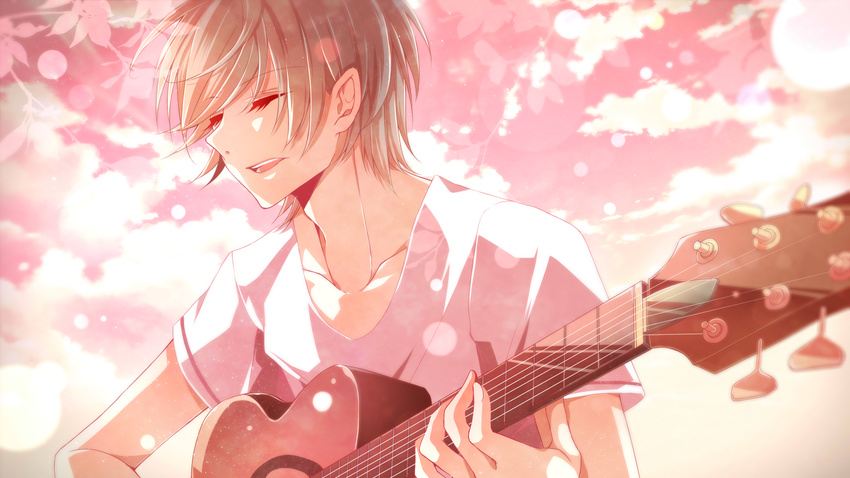 all_male guitar instrument male nono_(emem0421) original white_hair