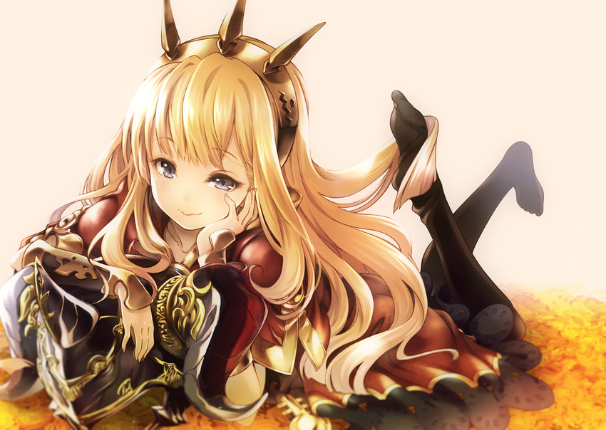 armor blonde_hair cagliostro_(granblue_fantasy) granblue_fantasy headband kawakami_shuuichi long_hair pantyhose