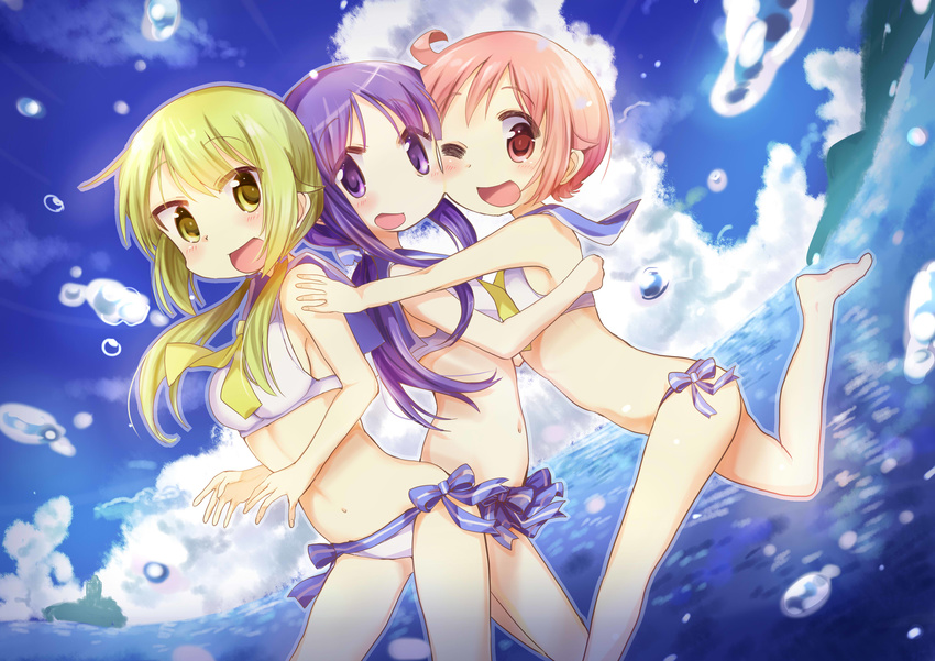 hinata_yukari ichii_yui jpeg_artifacts nonohara_yuzuko tatsunokosso yuyushiki