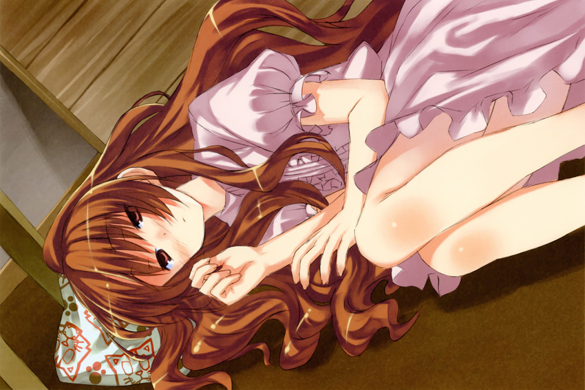 aisaka_taiga brown_eyes brown_hair dress long_hair sketch toradora yasu