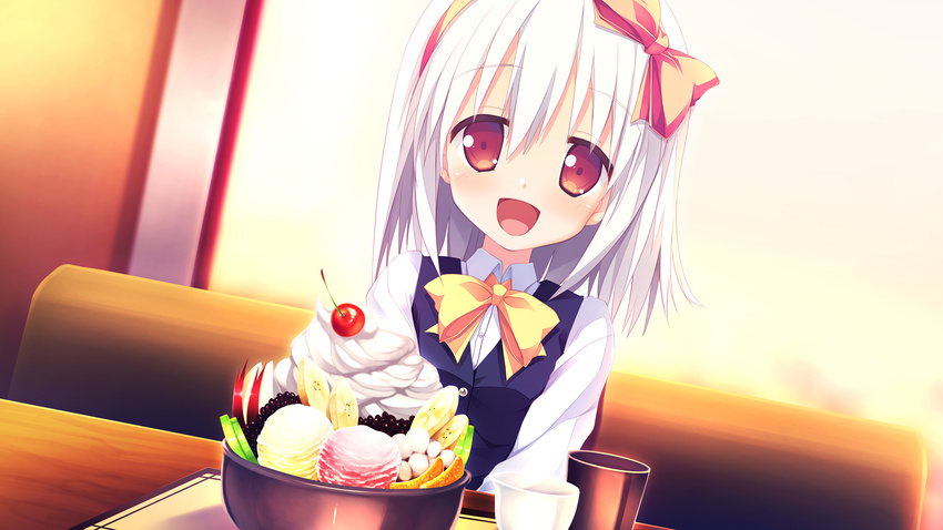 alcot game_cg ice_cream loverec nimura_yuushi seifuku white_hair yanase_hitomi