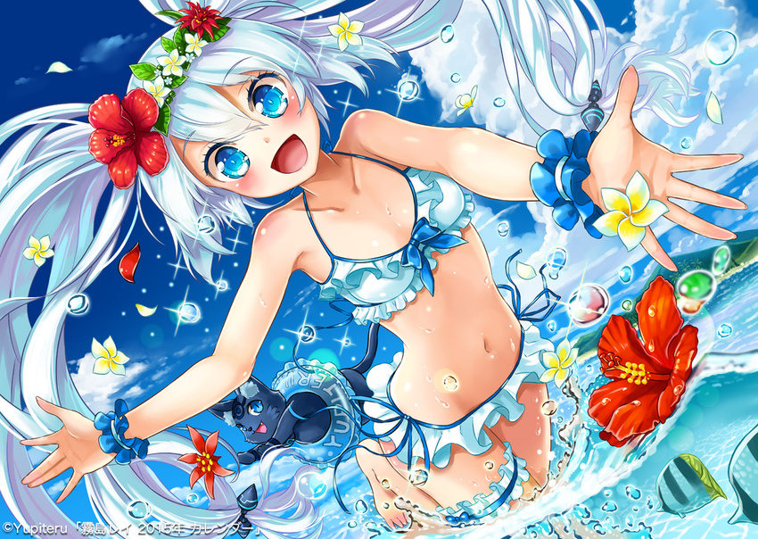 bikini flowers kanipanda kirishima_ray swimsuit water