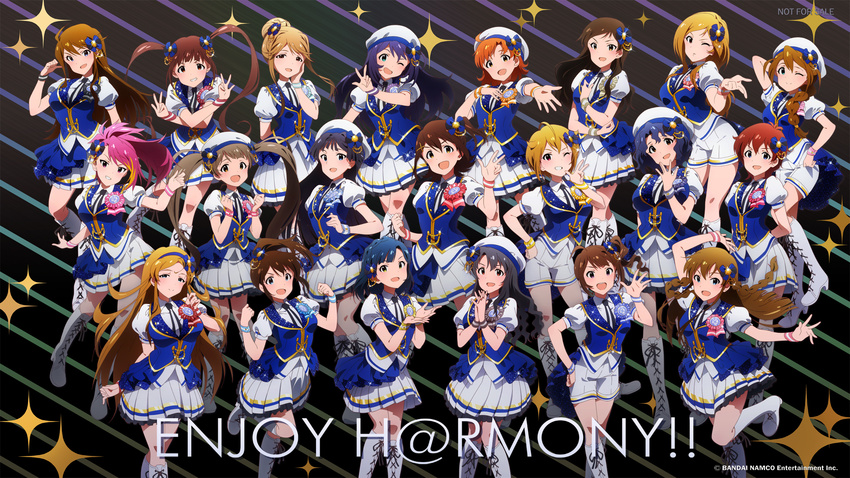 baba_konomi emily_stewart group hakozaki_serika hat ibuki_tsubasa idolmaster idolmaster_million_live! julia_(idolm@ster) kasuga_mirai kitazawa_shiho kousaka_umi maihama_ayumu matsuda_arisa mochizuki_anna mogami_shizuka nanao_yuriko skirt tagme_(artist) takayama_sayoko tenkuubashi_tomoka tokoro_megumi toyokawa_fuuka uniform wink yabuki_kana yokoyama_nao