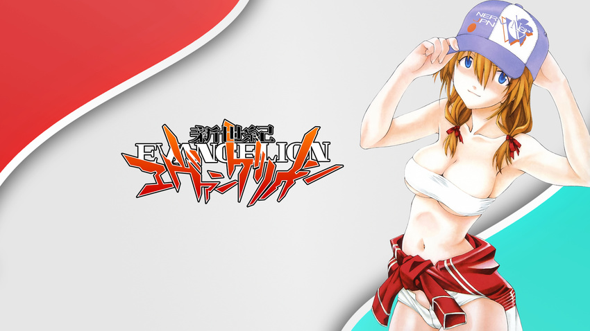 asuka blue_eyes logo long_hair neon_genesis_evangelion soryu_asuka_langley underwear