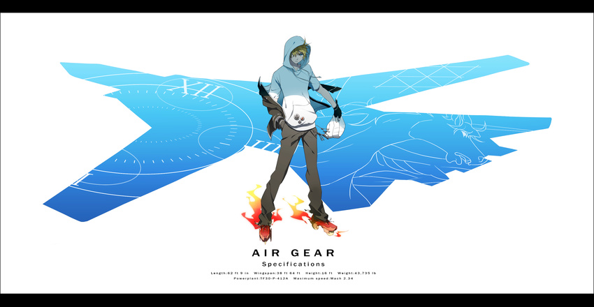 air_gear all_male blonde_hair blue_eyes gloves hat hoodie male mikura_kazuma mogiki white