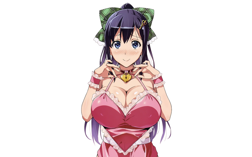 amaya_haruko breasts cleavage maken-ki! naked_apron photoshop takeda_hiromitsu white