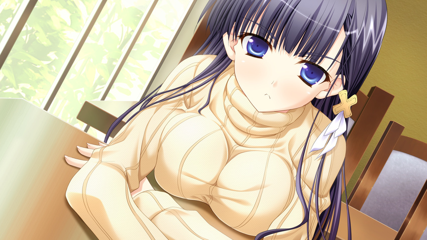 black_hair blue_eyes dp_minase game_cg kirisima_saki konata_yori_kanata_made_2 long_hair