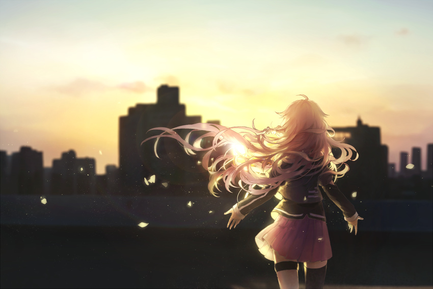 city domik ia long_hair skirt thighhighs vocaloid