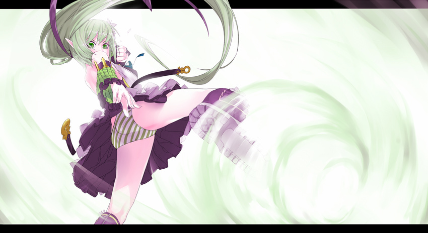 elsword green_eyes green_hair panties rena_(elsword) underwear