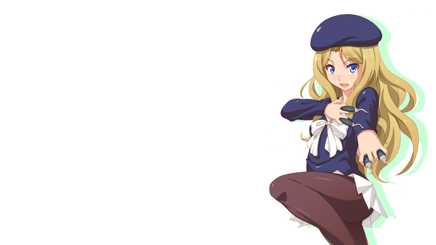 blonde_hair blue_eyes brownie frenda_seivelun hat long_hair pantyhose ribbons seifuku skirt to_aru_kagaku_no_railgun to_aru_majutsu_no_index white