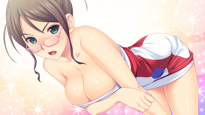 breasts cleavage glasses koutaro mukou_aoi_(tropical_vacation) tagme tropical_vacation