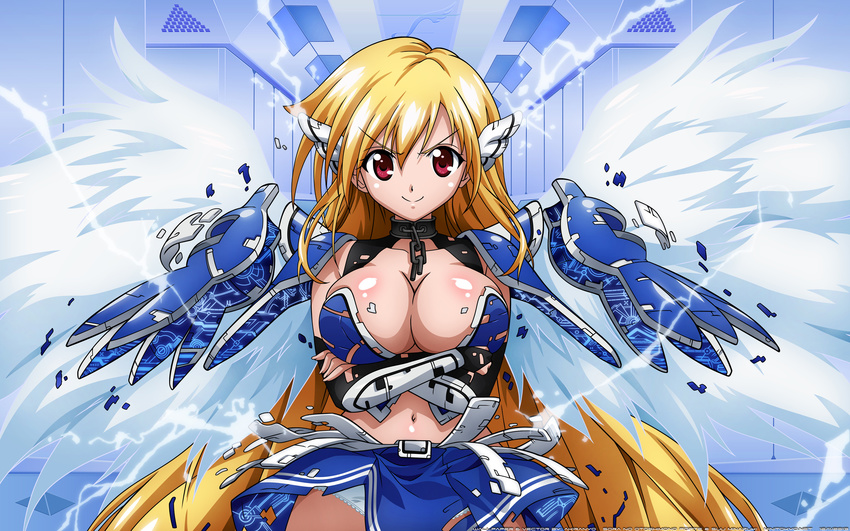 akiranyo astraea bikini blonde_hair collar sora_no_otoshimono swimsuit wings