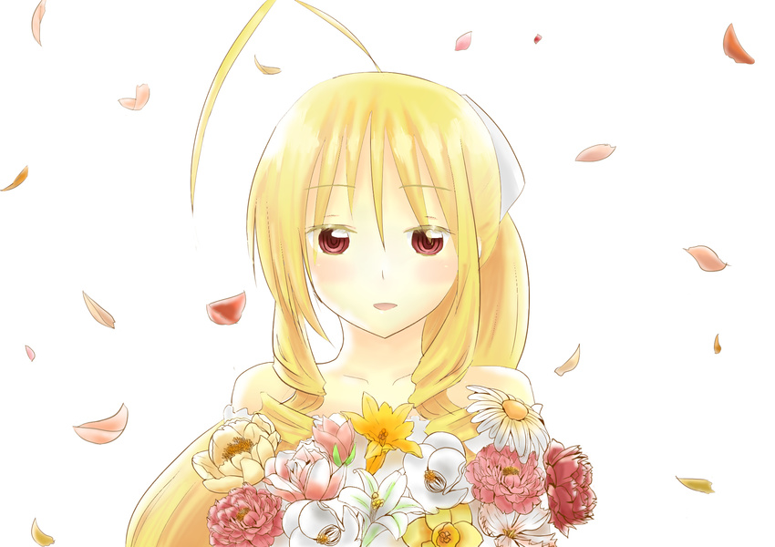 blonde_hair flowers hayate_no_gotoku long_hair mizuki.n petals red_eyes tennos_athena white