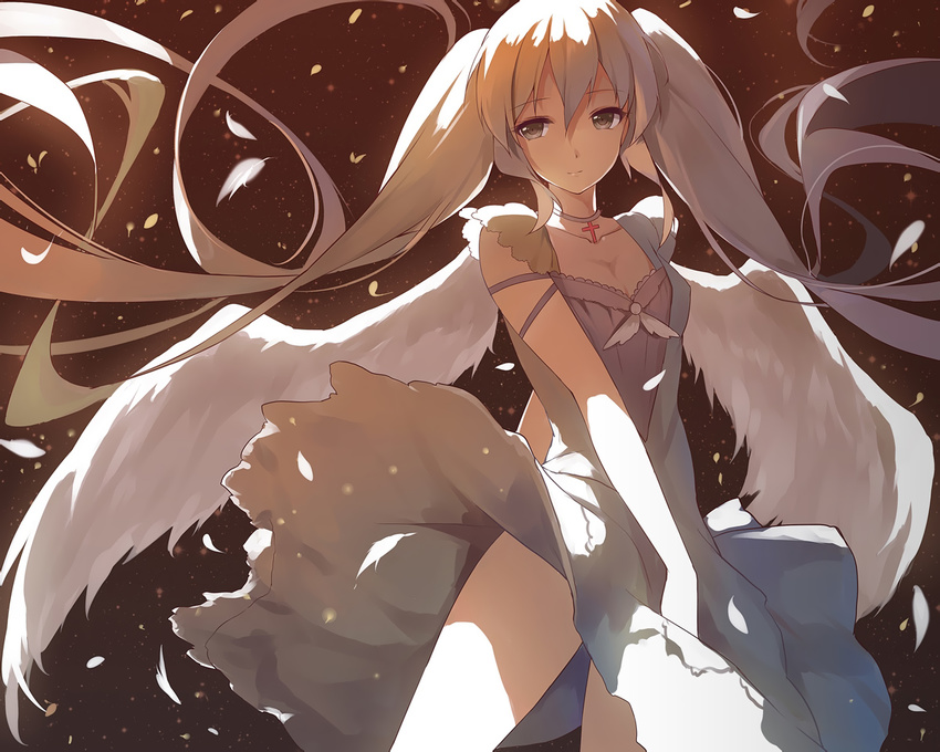 caidychen cropped dress hatsune_miku twintails vocaloid wings