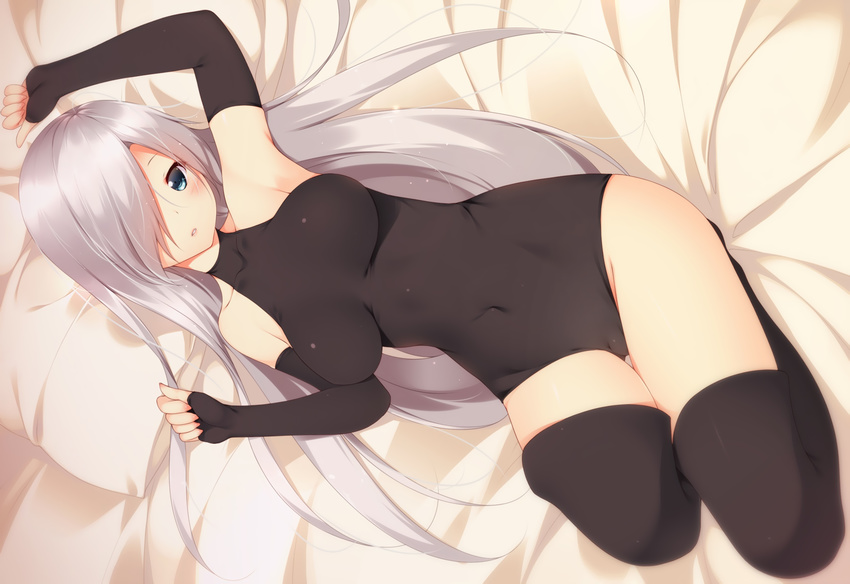 blush bodysuit cameltoe elbow_gloves elizabeth_liones long_hair mogu nanatsu_no_taizai skintight thighhighs