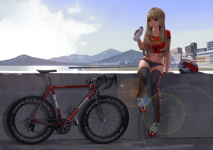 bicycle hitomi_kazuya long_hair tagme thighhighs