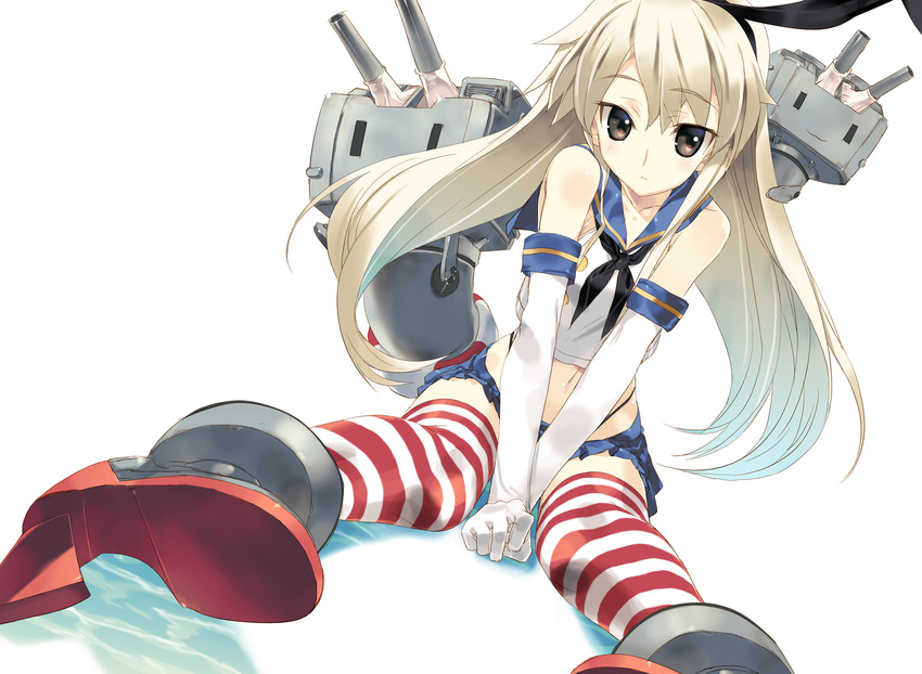 blonde_hair brown_eyes elbow_gloves kantai_collection nakamura_takeshi rensouhou-chan shimakaze_(kancolle) thighhighs