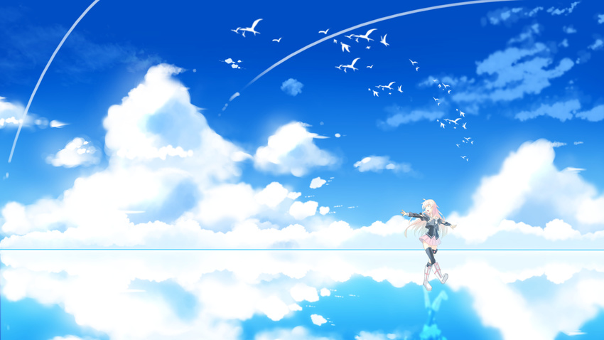 ame_no_uta animal bird clouds ia scenic sky vocaloid