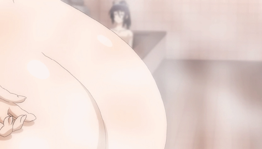animated animated_gif ass bouncing_breasts breasts brown_hair large_breasts long_hair navel nipples nude sekirei talking uzume