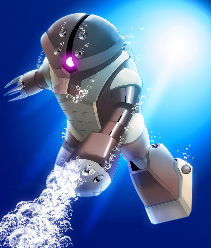 acguy bubbles gundam mecha mobile_suit_gundam moyashi_(karamisouma) underwater water