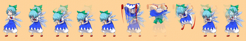 backflip bad_id bad_pixiv_id blue_eyes blue_hair bow captain_freedom cirno hair_bow highres long_image panties short_hair touhou underwear wide_image