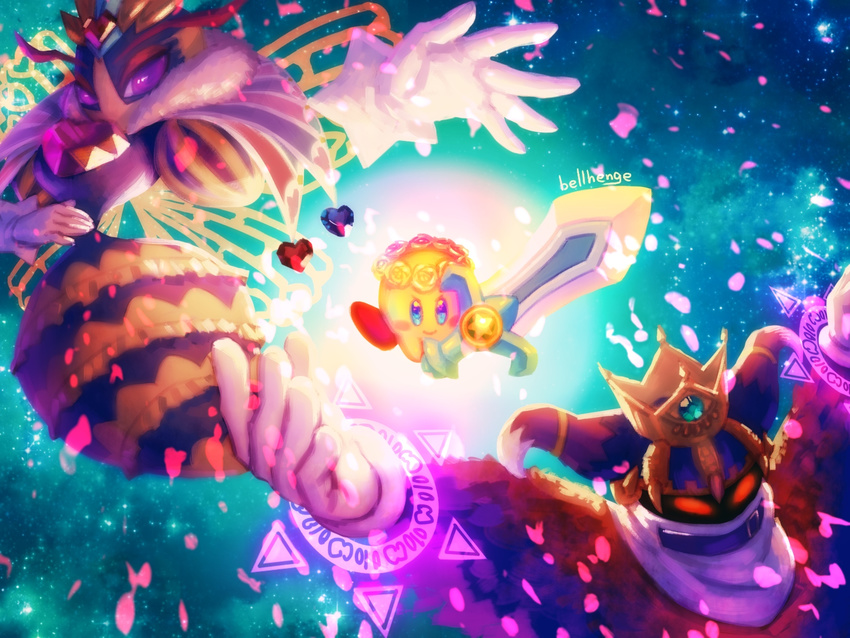 bellhenge crown glowing huge_sword kirby kirby's_return_to_dream_land kirby's_return_to_dream_land kirby_(series) kirby_triple_deluxe mahoroa nintendo queen_sectonia sword