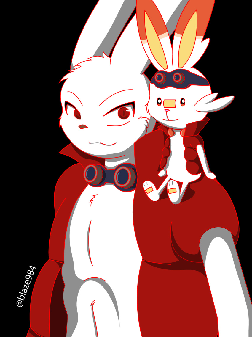 ambiguous_gender blaze984 coat fur king_kazma lagomorph male mammal nintendo pok&eacute;mon pok&eacute;mon_(species) pokemon_sword_and_shield pokemonswordshield puffy puffycoat scorbunny scorebunny summer_wars teamscorbunny video_games white_fur