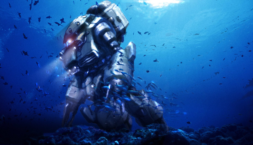 fish gundam mecha mobile_suit_gundam tatsuya1227 underwater water z'gok z'gok