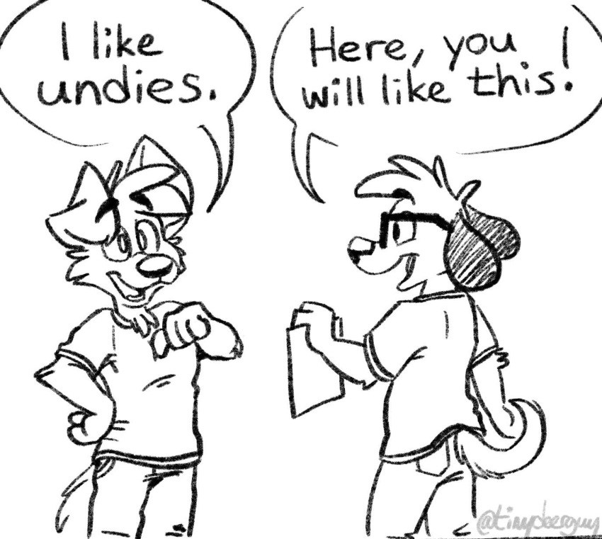 canid canine canis comic dialogue domestic_dog duo english_text eyewear glasses male mammal matt_riskely text tinydeerguy