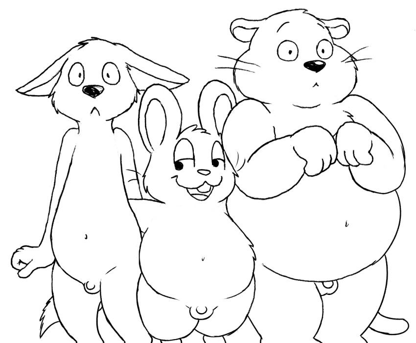 benjamin_clawhauser disney group male male/male navel nick_wilde nishi nude open_mouth oxynard penis small_penis smile surprise teeth zootopia