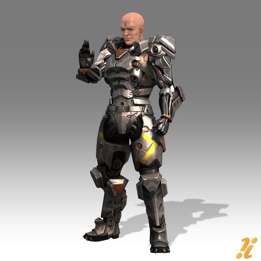 1boy armor bald black_eyes boze_lowes facial_mark forehead_mark huge_filesize nintendo official_art scar solo xenoblade_chronicles_x