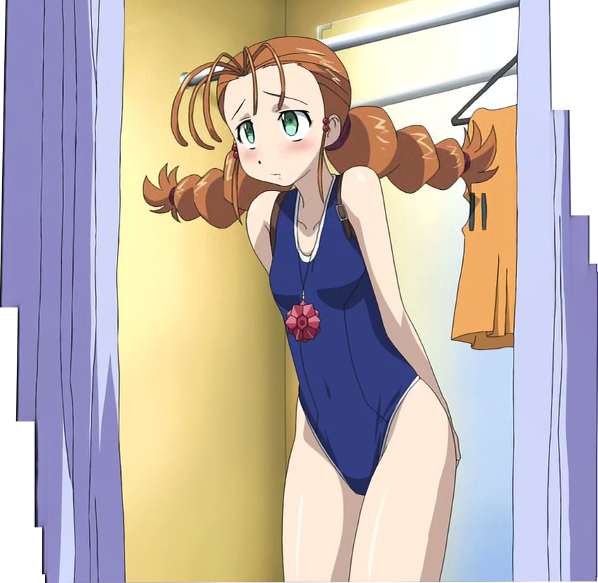 1girl bare_legs braid female gunxsword long_hair one-piece_swimsuit screencap swimsuit wendy_garrett