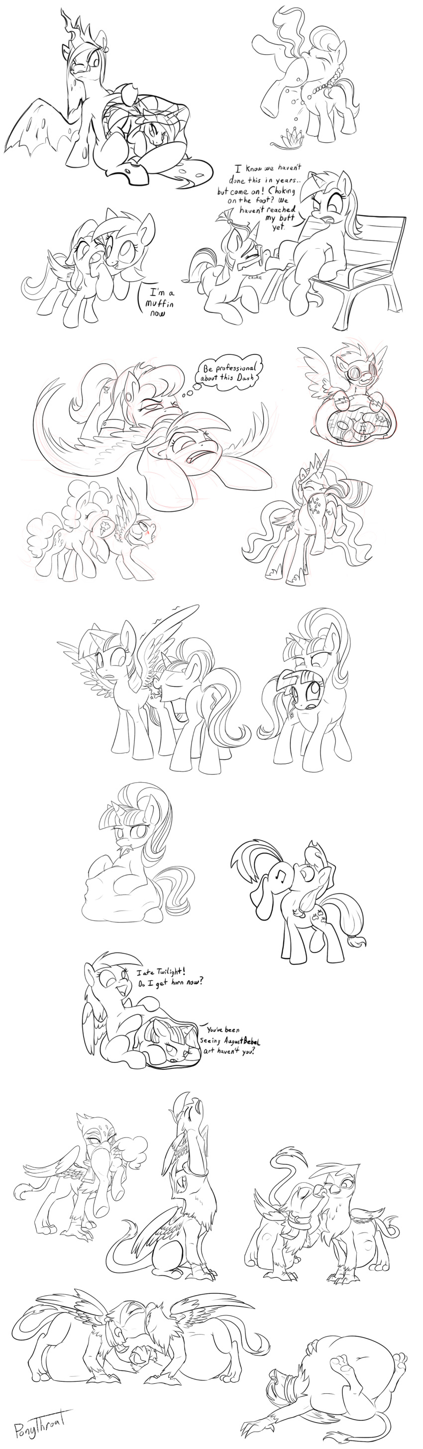 absurd_res anibaruthecat applejack_(mlp) avian bench changeling cutie_mark derpy_hooves_(mlp) dialogue earth_pony english_text equine eyes_closed eyewear feathered_wings feathers female feral fluttershy_(mlp) friendship_is_magic gilda_(mlp) gryphon hi_res hooves horn horse lyra_heartstrings_(mlp) mammal moondancer_(mlp) ms._harshwhinny_(mlp) my_little_pony pegasus pinkie_pie_(mlp) pony queen_chrysalis_(mlp) rainbow_dash_(mlp) starlight_glimmer_(mlp) text twilight_sparkle_(mlp) unicorn vore winged_unicorn wings