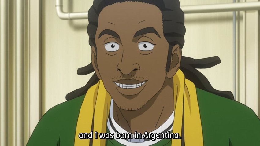argentina black_hair character_request dark_skin english screencap solo subtitle uchuu_kyoudai what