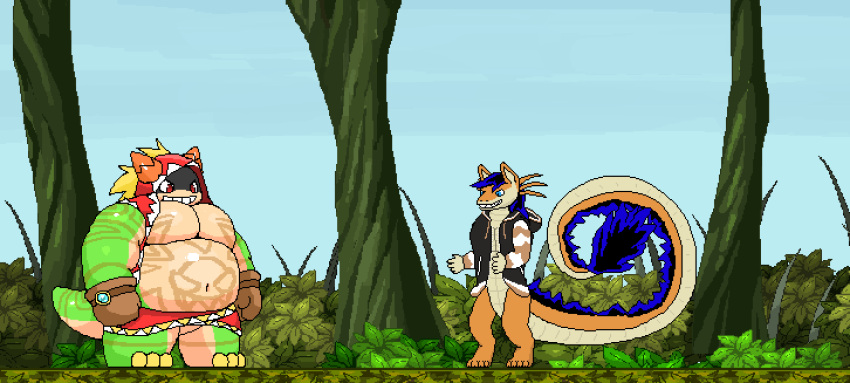 animated anthro anzeray blush clothing digestion dragon drain duo electricity energy_drain fatal fatal_vore forest hoodie jungle larger_prey lizardman male male/male mana mana_drain munch_(tribal_hunter) pixel plant scalie smaller_pred swallowing tail tail_fetish tail_mouth tail_play tail_storage tail_vore taluthus topwear tree tribal_hunter unusual_anatomy unusual_tail vore weight_gain