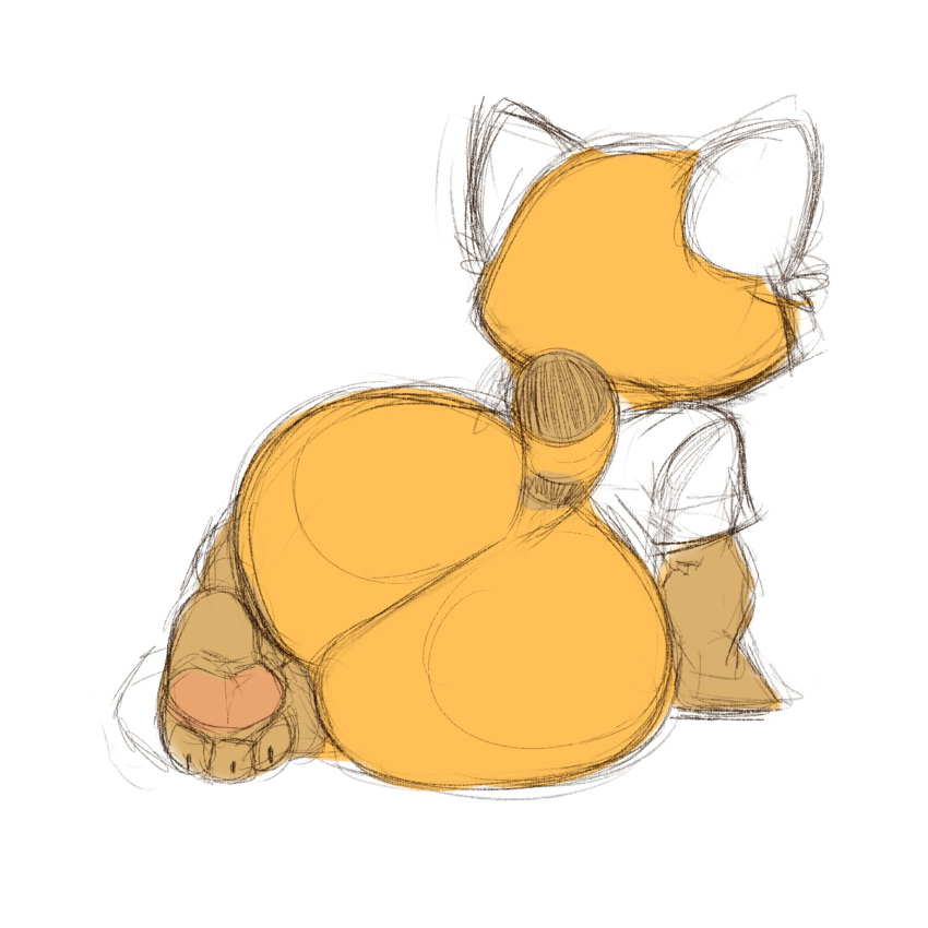 1:1 aer0_zer0 aggretsuko ailurid anthro big_butt bottomless butt clothed clothing female fur hi_res huge_butt mammal orange_body orange_fur rear_view red_panda retsuko sanrio shirt shirt_only short_stack short_tail simple_background sketch solo tail topwear topwear_only white_background wide_hips