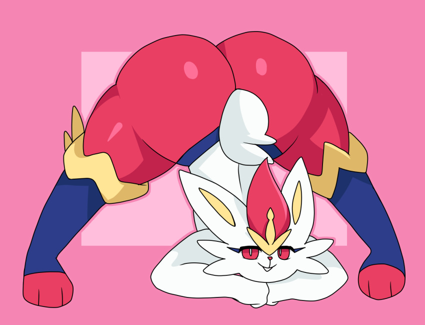 anthro big_butt butt cinderace generation_8_pokemon jack-o'_pose lagomorph leporid male mammal nintendo pokemon pokemon_(species) pose rabbit samirachuni