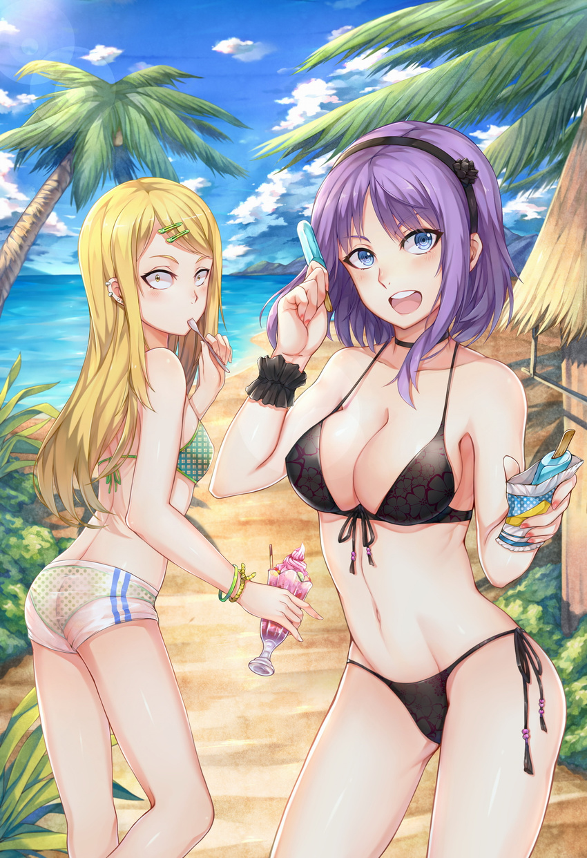 bikini choukoukou_no_diaosi cleavage dagashi_kashi endou_saya_(dagashi_kashi) see_through shidare_hotaru swimsuits