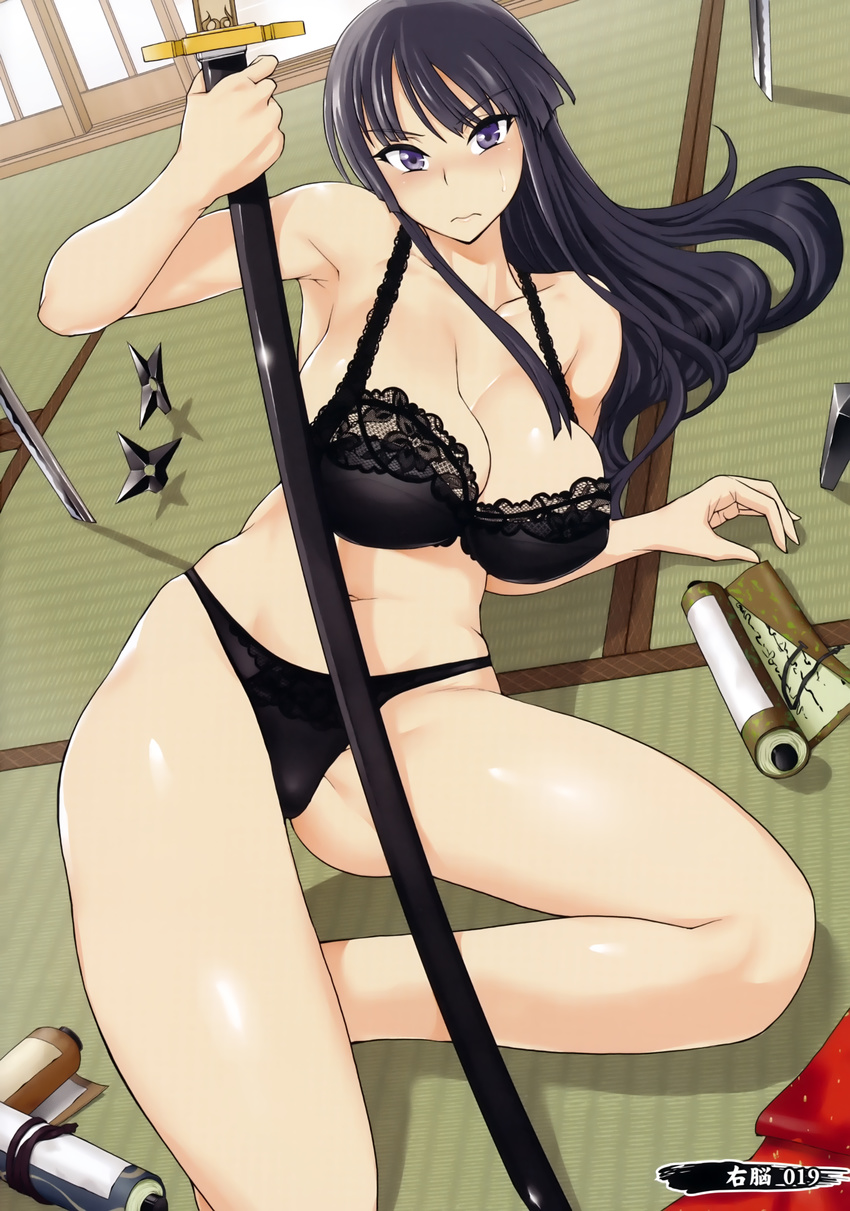 bra cleavage ikaruga pantsu screening senran_kagura sword tagme weapon